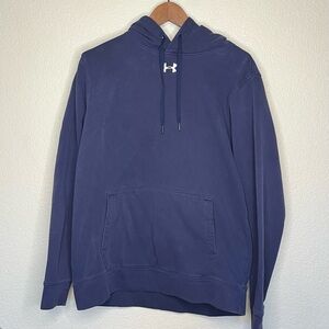 Under Armour Blue With White Logo Hoodie Men's Large